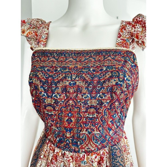 NWT Haute Hippie Boho Fairy Floral  Flutter Sleeve Maxi Dress open Back Size 6 - Picture 8 of 9